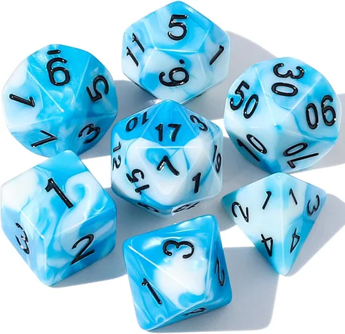 Vista 20 de CiaraQ DND - Juego de dados poliédricos con una bolsa de dados negra para juegos de mesa de rol D&D RPG MTG