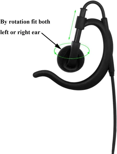 Vista 4 de Auricular de radio bidireccional compatible con Midland Ear-Clip Auricular para Midland Walkie Talkie Earpiece-2 Pack