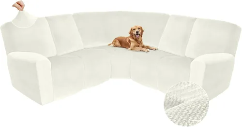 Vista 27 de Arfntevss Fundas de sofá seccional reclinable de terciopelo, Funda de sofá seccional de esquina para sofá reclinable, Funda elástica suave
