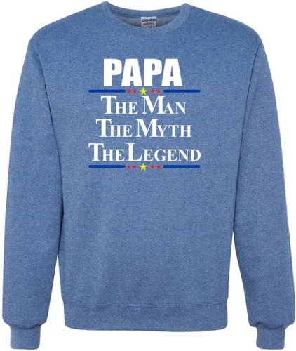 Vista 8 de Wild Bobby Papa The Man Myth Legend Funny Gift Idea Father's Day Unisex Crewneck Sweatshirt Negro