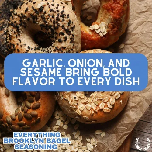 Vista 3 de Everything Bagel Seasoning Mezcla de especias gourmet Condimento artesanal Sin OMG, fabricado en Estados Unidos 1.9 oz Todo natural Lote