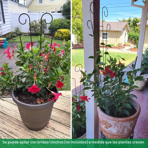 Vista 3 de Mklsit Paquete de 4 Enrejados de Plantas de 23'' para Plantas Trepadoras en Macetas de Interior y Exterior, Enrejado de Jardín de Metal para Plantas