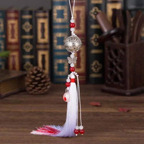 Vista 3 de Mo Dao Zu Shi - Colgante largo de borla Chen Qing Ling Cosplay Prop llavero de campana colgante de cintura adorno anime accesorios (negro)