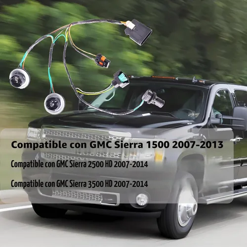 Vista 3 de Arnés de cableado de faros 15841610 Compatible con GMC Sierra 1500 2007 2008 2009 2010 2011 2012 2013 Arnés de cableado de faros y GMC Sierra 2500