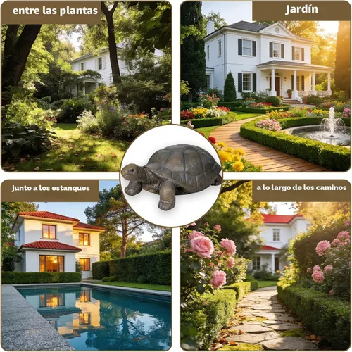 Vista 4 de SKYFIRE Estatuas de tortuga para jardín, figuras de hormigón reforzado con fibra de 29.5 x 15.7 x 11.8 pies, esculturas de jardín y decoración