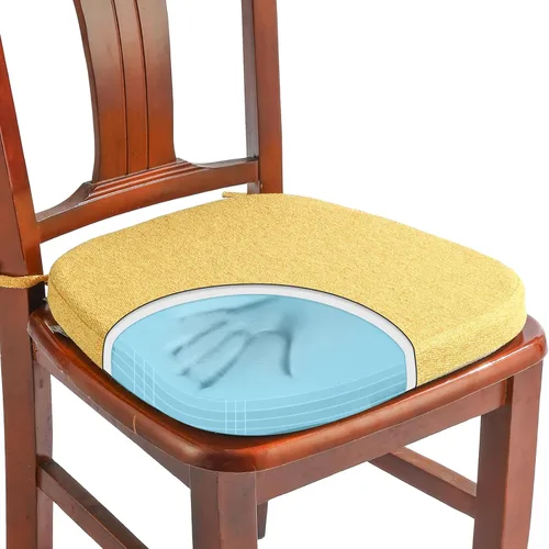 Vista 10 de SINOSSO 1 paquete de cojines de espuma viscoelástica para silla de comedor, tela tejida amigable de 16 pulgadas en forma de U, cómoda almohadilla