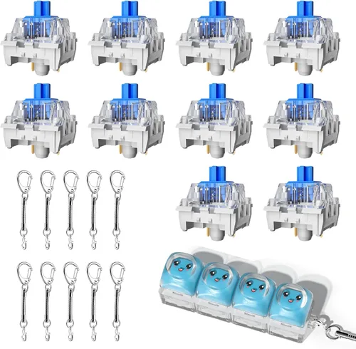Vista 13 de Zhouwang Clickers de teclado para impresiones 3D, kit de 36 interruptores Azul