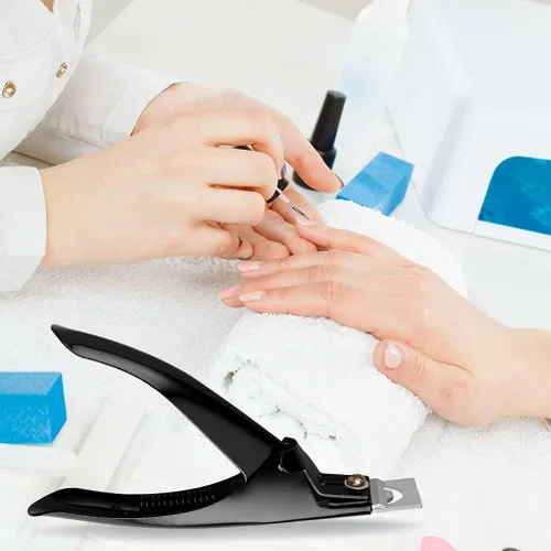 Vista 7 de SUMAJU Cortaúñas postizas acrílicas profesionales para uñas acrílicas, herramienta de manicura de uñas (negro)