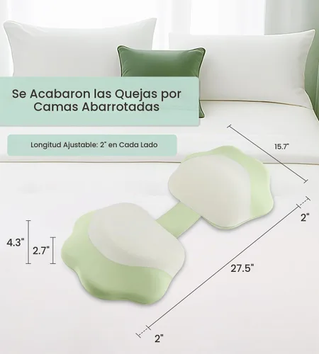 Vista 2 de Almohadas de embarazo para dormir, almohada de espuma viscoelástica de maternidad con soporte para la espalda, vientre y caderas, almohada de viaje