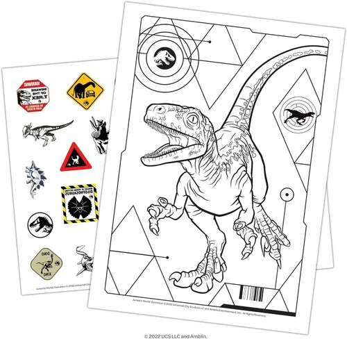 Vista 4 de Jurassic World Juego de libros para colorear con pegatinas y carteles (3 libros)