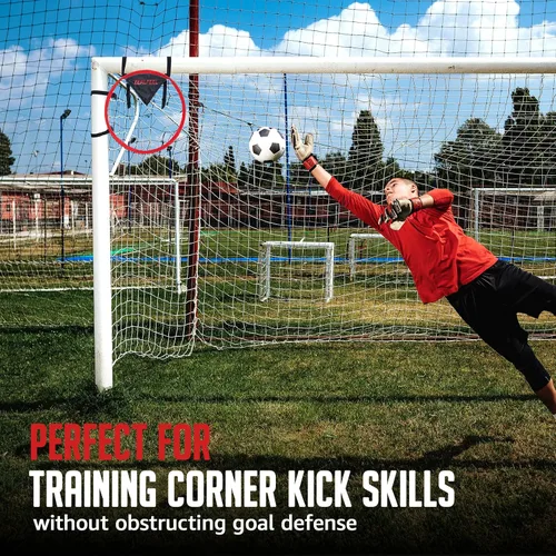 Vista 7 de ZEALFEEL Objetivo de portería de fútbol para 2 piezas, 16 pulgadas de contenedores superiores de fútbol para entrenamiento de precisión de tiro