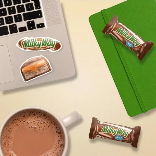 Vista 4 de Yummy Chew Milky Way Barras de caramelo de chocolate, barras de caramelo de la Vía Láctea de tamaño divertido, barras de chocolate a granel