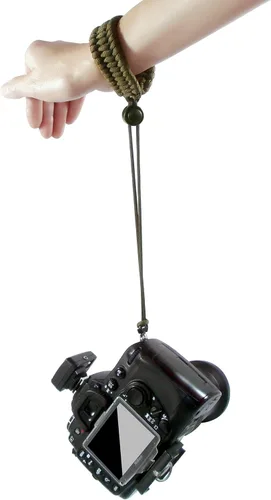 Vista 6 de Cordón de muñeca – Correa de mano ajustable para cámara de paracaídas universal para DSLR, cámara sin espejo, videocámara Verde militar