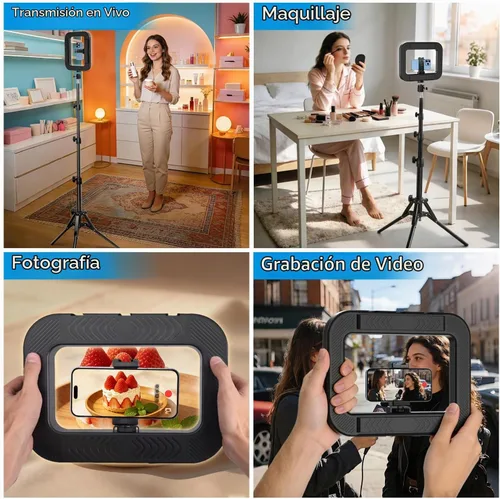 Vista 6 de yAyusi Trípode de luz de anillo para selfie para iPhone, trípode extensible de 73 pulgadas con luz para teléfono celular, trípodes regulables