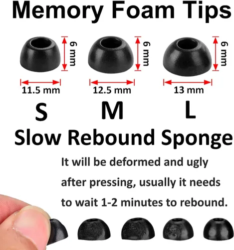 Vista 3 de A-Focus Juego de 8 pares de ganchos de espuma para las orejas de Galaxy Buds FE Memoyr de repuesto, cómodos auriculares con alas de ala, kit