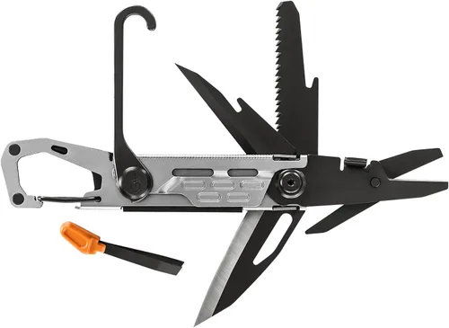 Vista 3 de Gerber Gear Stake Out 11 en 1 multiherramienta, hoja de borde liso de 2.2 pulgadas, extractor de estacas de tienda, transporte de mosquetón,