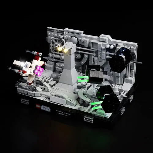 Vista 5 de Kyglaring Kit de luces LED compatible con Lego Set 75329, accesorios de iluminación compatibles con Death Star Trench Run Diorama, solo luces