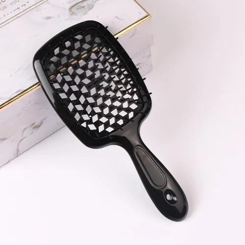 Vista 5 de Cepillo de pelo ventilado de 3 piezas, húmedo y seco, resistente al calor, eliminación de enredos sin esfuerzo, para cabello natural, rizado, liso