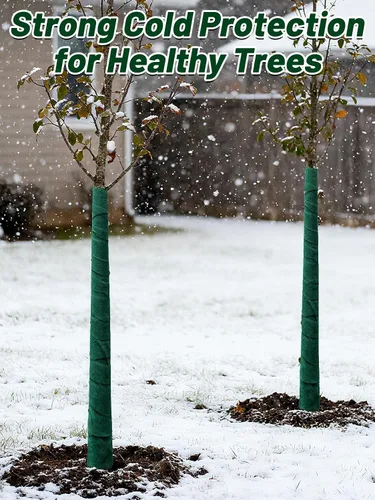 Vista 7 de ANPHSIN Protector de árbol para protección contra la congelación en invierno, 65 pies x 2 piezas, protector de corteza de tronco transpirable