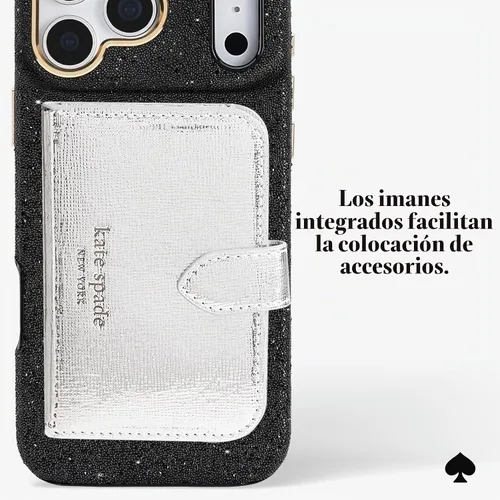 Vista 5 de kate spade new york Funda para iPhone 18 Pro - Crystal Pave Nightfall