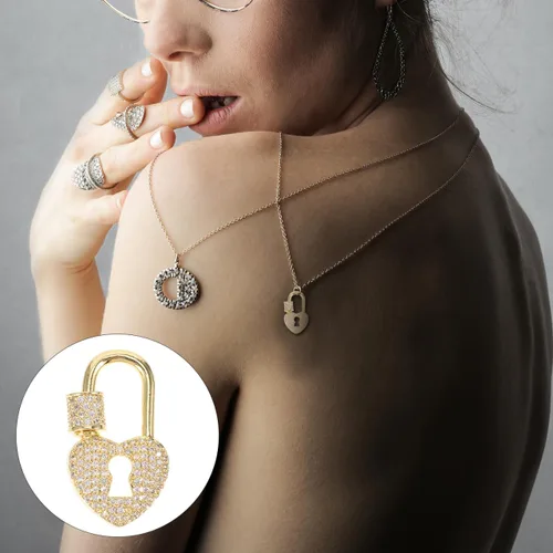 Vista 9 de EXCEART Cierre de collar de ojo de cerradura de corazón, conector de joyería duradero para fabricación de joyas de bricolaje, ligero, compacto