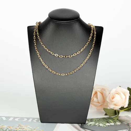 Vista 7 de 10 metros collar con colgante de papel plateado en oro, cadena de eslabones de aluminio para hacer joyas, rollo de cadena con anillas abiertas