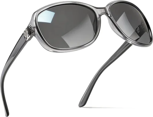 Vista 8 de SIPHEW - Gafas de sol polarizadas para mujer, gafas de sol cuadradas clásicas para mujer con protección UV Gafas de sol polarizadas negras A01