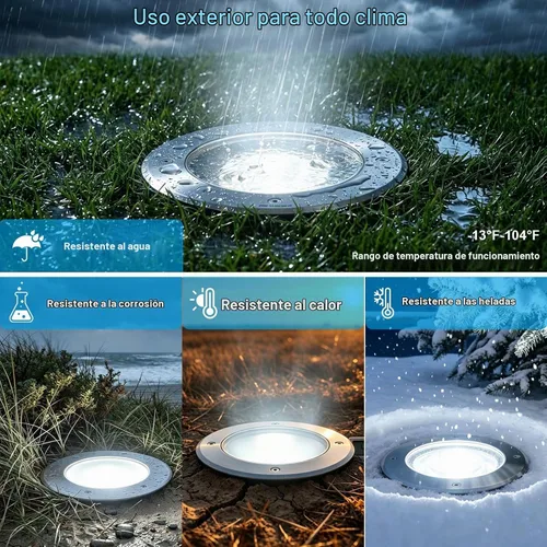 Vista 5 de 7W 6500K 6-Inch 120V LED Outdoor Landscape Ground Lights 4 Pack Blanco