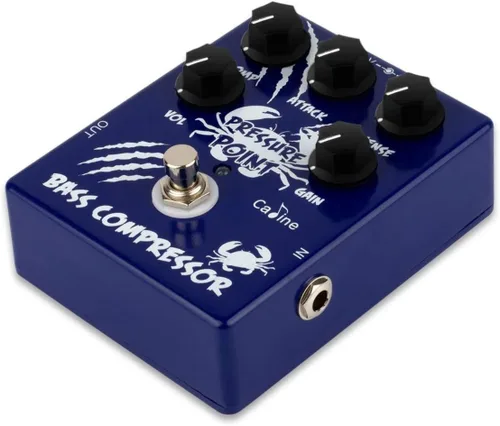 Vista 4 de Caline Pedal de efectos de guitarra eléctrica Mini Compresor de bajo True Bypass Pedal de efecto aleación de aluminio azul CP-45