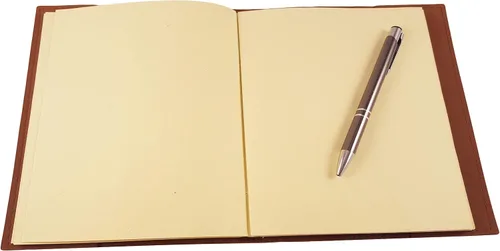 Vista 3 de Rustic Ridge Leather Cuaderno de bocetos rústico de cuero recargable con papel hecho a mano, 6 x 8 pulgadas (marrón medio)