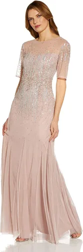 Vista 3 de Adrianna Papell Vestido cubierto de malla con cuentas para mujer
