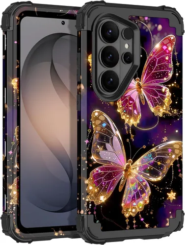 Vista 17 de LONTECT Funda para Galaxy S26 5G a prueba de golpes, 3 en 1, resistente y resistente, policarbonato duro+híbrida suave resistente de alto impacto