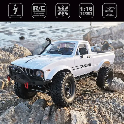 Vista 2 de Mostop RC Crawler 1/16 Escala 4WD Offroad Rock Crawler Vehículo de Escalada RC Camión Juguetes, C24-1 Control de Acelerador y Dirección Camión