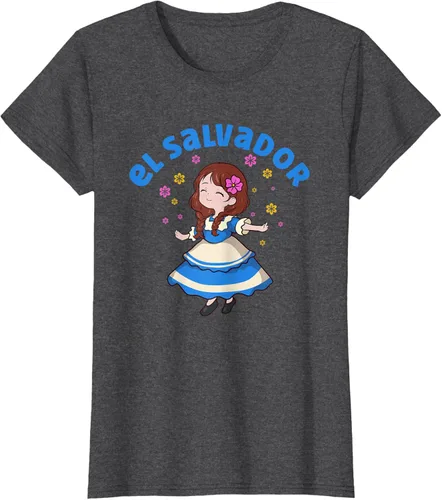Vista 4 de Camiseta de mujer hispana con bandera salvadoreña de El Salvador Orgullosa, Negro