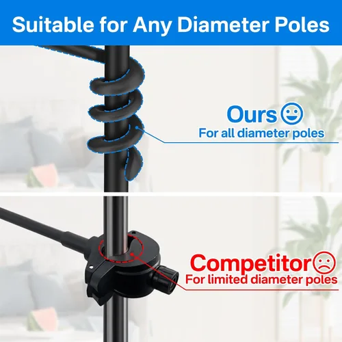 Vista 3 de Soporte universal para micrófono para soporte de micrófono, se adapta a la mayoría de teléfonos inteligentes de 3.5 a 7.5 pulgadas, soporte flexible