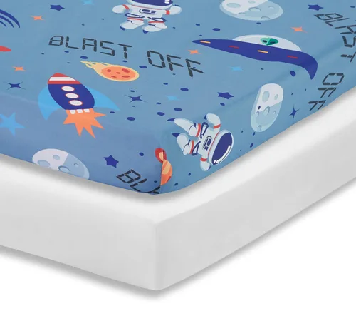 Vista 12 de Everyday Kids Paquete de 2 Sábanas Bajeras para Cuna para Niña, 100% Sábana de Bebé de Microfibra Suave y Transpirable, Se Adapta a Colchones