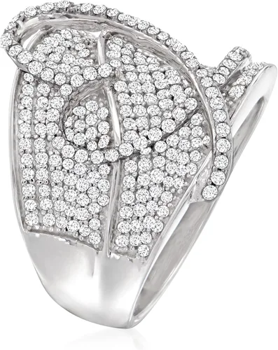 Vista 3 de Ross-Simons 1.40 ct. t.w. Diamond Heart Ring in Sterling Silver