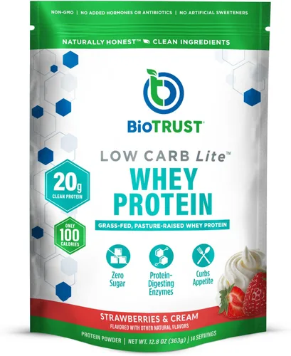 Vista 12 de BioTrust Low Carb Lite Proteína en Polvo - Aislado de Suero, Helado de Chocolate 20g grass-fed whey isolate protein, 100 calories & ProHydrolase