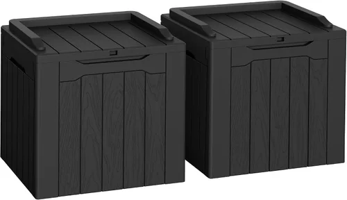 Vista 25 de Flamaker Outdoor Storage Box 80 Gallon Resin Waterproof Deck Box Marrón profundo