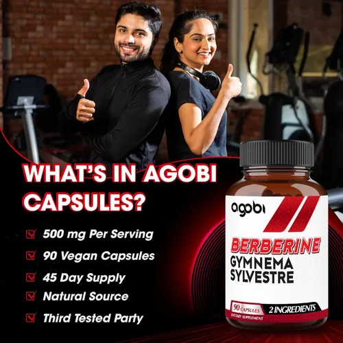 Vista 5 de agobi Suplementos de berberina de 500 mg con Gymnema Sylvestre - Fórmula súper concentrada para el sistema inmunológico, la salud de la circulación