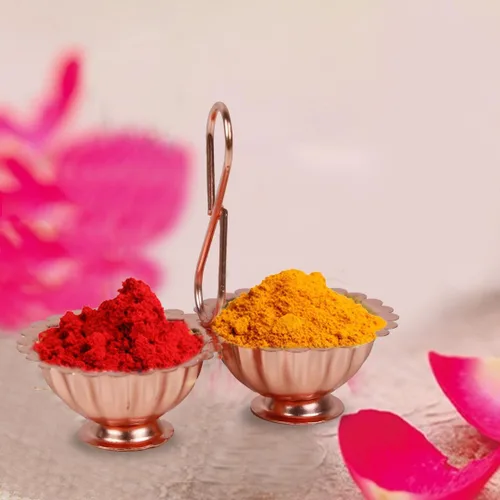 Vista 9 de Shubhkart Haldi Kumkum Stand - Surtido (paquete de 3)