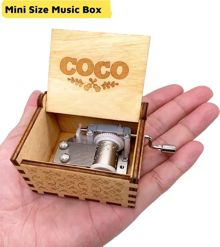 Vista 3 de Remember Me - Caja de música de madera para Navidad, cumpleaños, aniversario, 18 notas de madera, grabadas, cajas musicales para decoración
