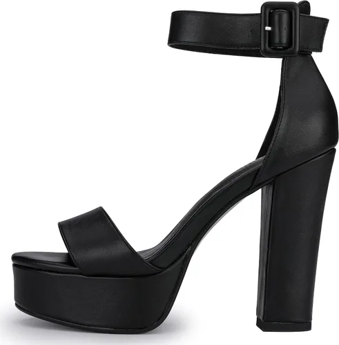 Vista 7 de IDIFU - Tacones de plataforma de 5pulgadas para mujer, sandalias Sabrina IN5 de tacón alto y grueso, correa de tobillo, zapatos sexis y elegantes
