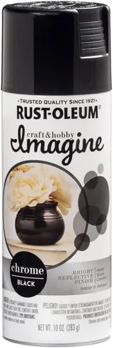 Vista 2 de Rust-Oleum Imagine Craft & Hobby Pintura en aerosol cromada de color negro cromado, 10 onzas