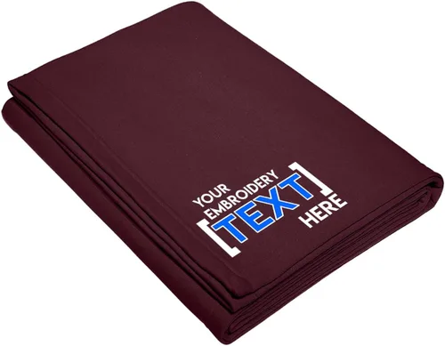 Vista 7 de Printualist Manta de forro polar personalizada, jaspeado atlético, añade tu nombre bordado, manta de recuerdo personalizada para inauguración