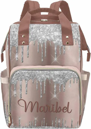 Vista 29 de Newcos Bolsa de pañales personalizada con estampado de corona con nombre personalizado de África negra para mujer, bolsa de pañales de viaje casual
