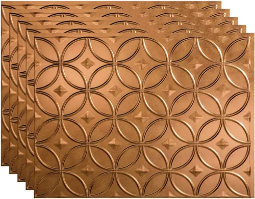 Vista 15 de FASÄDE Anillos Panel de Revestimiento Decorativo de Vinilo de 18 x 24 pulgadas en Bronce Argent (Paquete de 5)