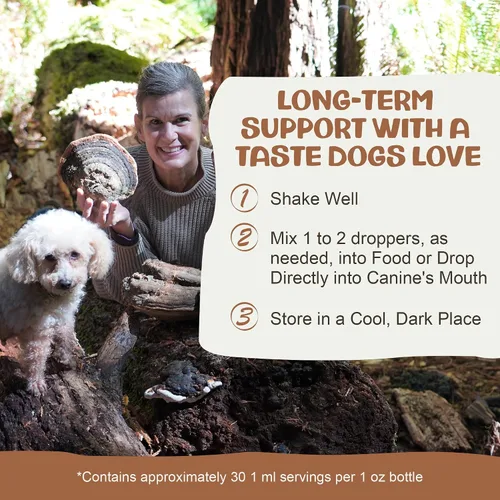 Vista 5 de MycoDog Hongo de cola de pavo para perros - Gotas diarias de bienestar