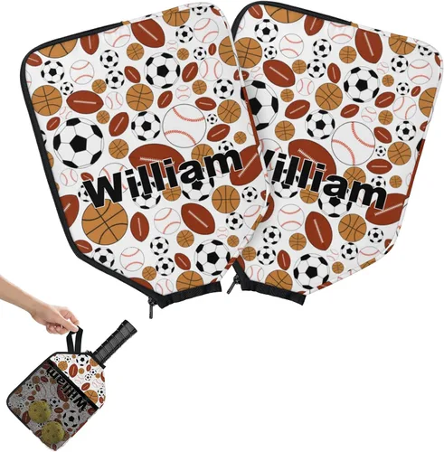 Vista 15 de Funda de paleta de pickleball personalizable, 1/2 paquetes de texto personalizado, nombre y foto, ajuste universal para hombres y mujeres
