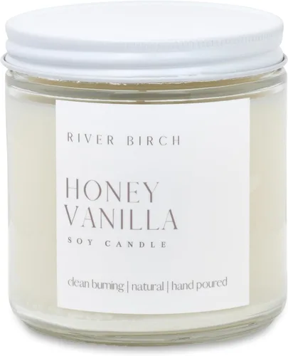 Vista 15 de River Birch Candles - Vela perfumada de almendra y miel Velas en tarro de ámbar de soja de primera calidad, totalmente naturales, no tóxicas, 8.5